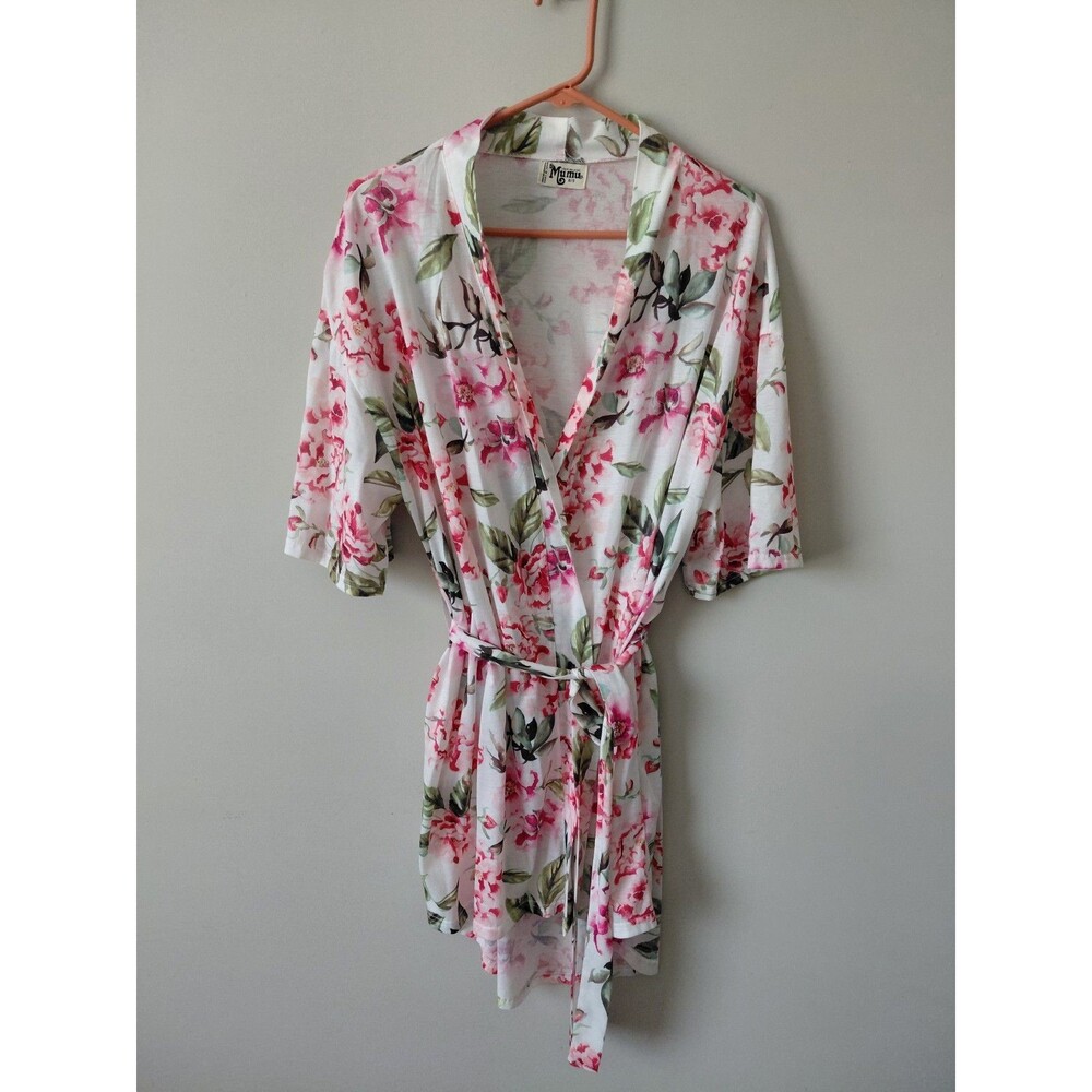 Show Me Your MuMu Brie Kimono Short Sleeve Women's Pink Floral Print One Size